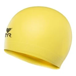 TYR Solid Latex Swim Cap Yellow