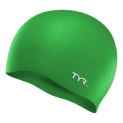 TYR Silicone No Wrinkle Swim Cap Green