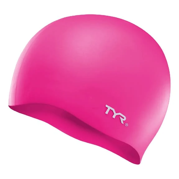 TYR Silicone No Wrinkle Swim Cap Pink