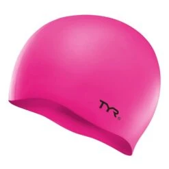 TYR Silicone No Wrinkle Swim Cap Pink Kids