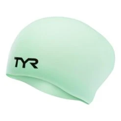 TYR Silicone Long Hair Swim Cap Blue Turqouise