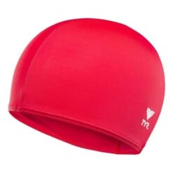 TYR Solid Lycra Swimming Cap Red