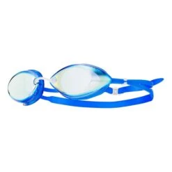 TYR Tracer Racing Blue Swimming Goggles With Mirrored Lenses Woman