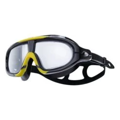 TYR Orion Swim Goggles Black Yellow With Grey Tinted Lenses