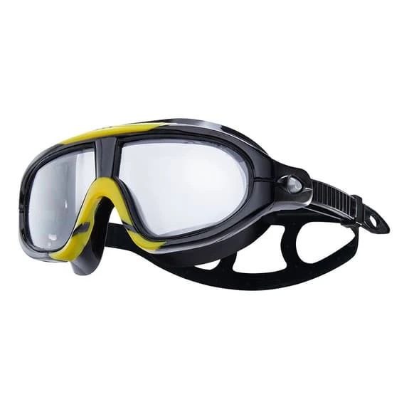 TYR Orion Swim Goggles Black Yellow With Grey Tinted Lenses