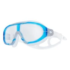 TYR Orion Swimming Goggles White Blue With Clear Lenses