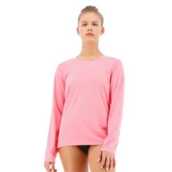 TYR Sun Defense Long Sleeve Swim Top Pink Women