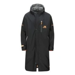 Zone3 Oversized Polar Fleece Parka Bathrobe Black Orange