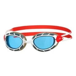 Zoggs Predator Swimming Goggles White Red