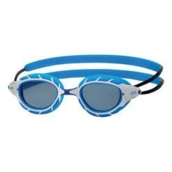 Zoggs Predator Swimming Goggles Blue White With Dark Blue Clear Lenses