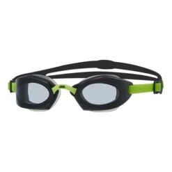 Zoggs Ultima Air Swim Goggles Black Green With Black Clear Lenses