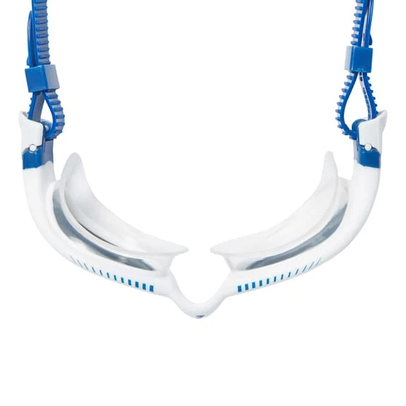 Zoggs Tiger LSR+ Swimming Goggles White Blue With Grey Mirrored Lenses - Image 4