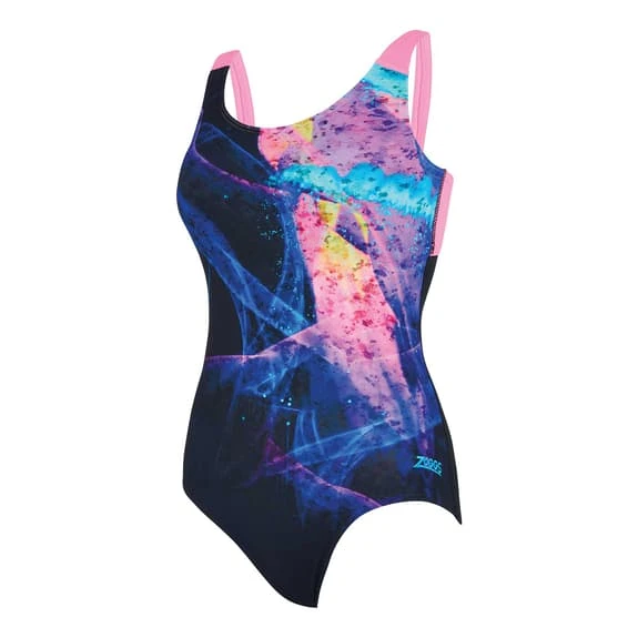Zoggs Hybrid Speedback Swimsuit Pink Blue Women