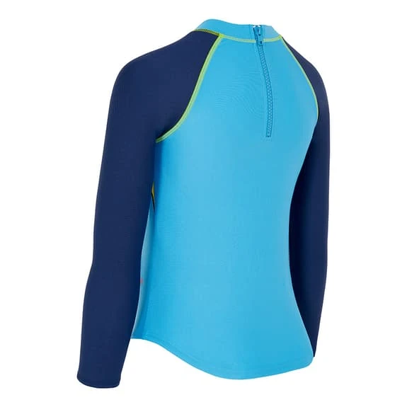 Zoggs Zip Dragons Long Sleeve Swim Shirt Blue Yellow Kids - Image 2