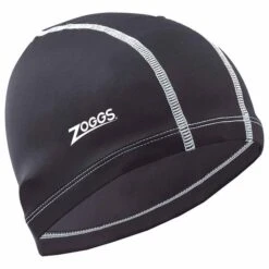 Zoggs Spandex Swimming Cap Black Black White